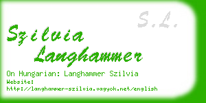 szilvia langhammer business card